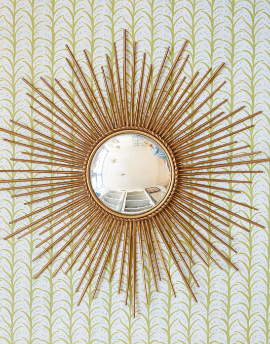 A Large Metal Sunburst Mirror by Chaty Vallauris circa 1950/60