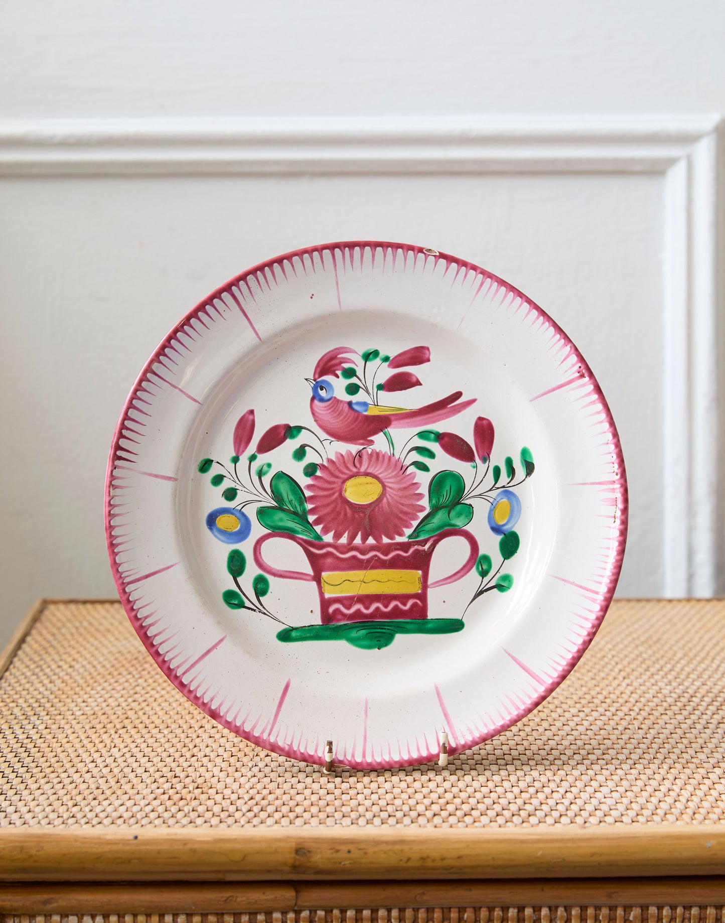 A Collection of Eleven 19th Century French Faience Plates Decorated with Flowers and Birds