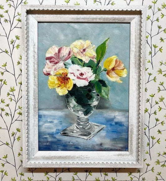 A 20th Century Floral Still Life Oil Painting by Doris Whittle
