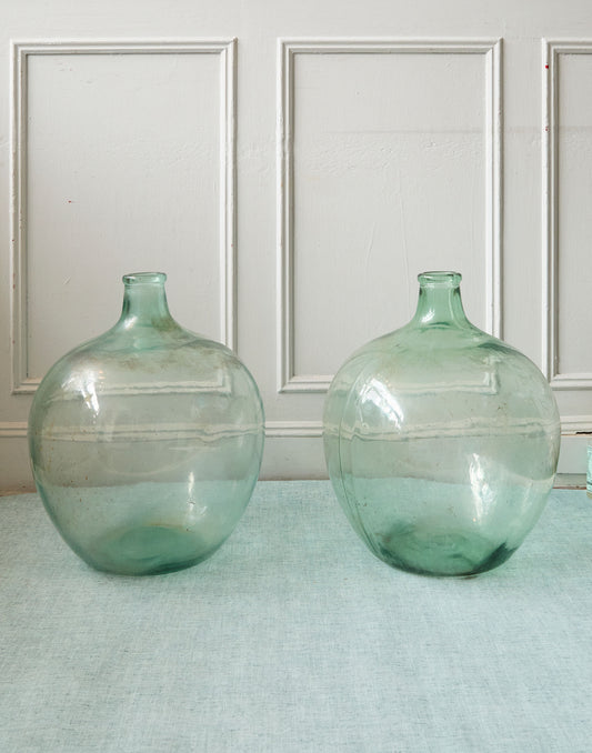 A Pair of Large Vintage Glass Vases