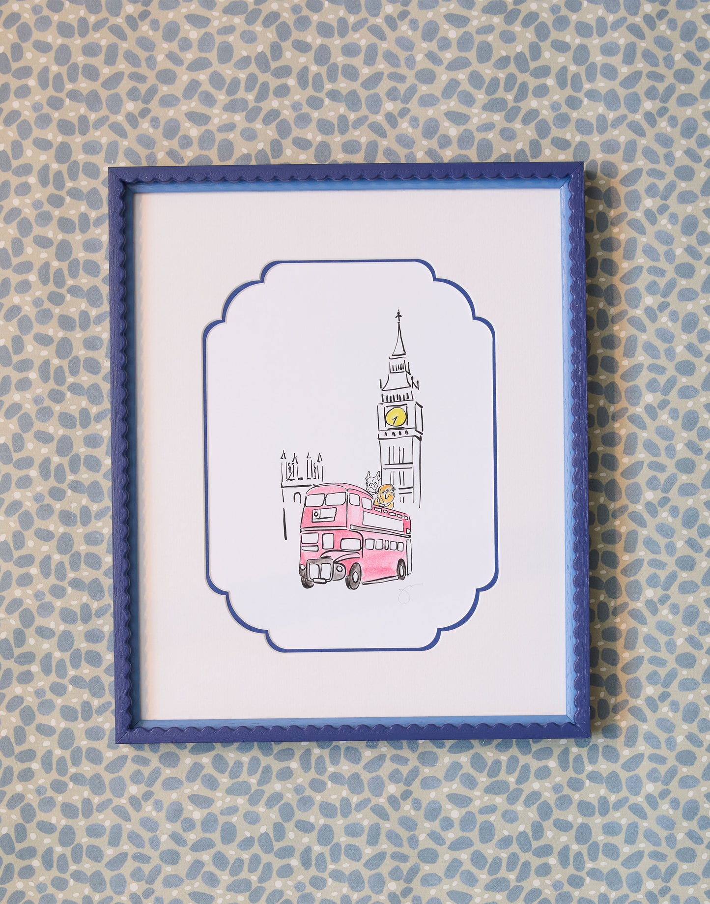 A Set of Six Limited Edition Prints of Pug in London by John Loecke