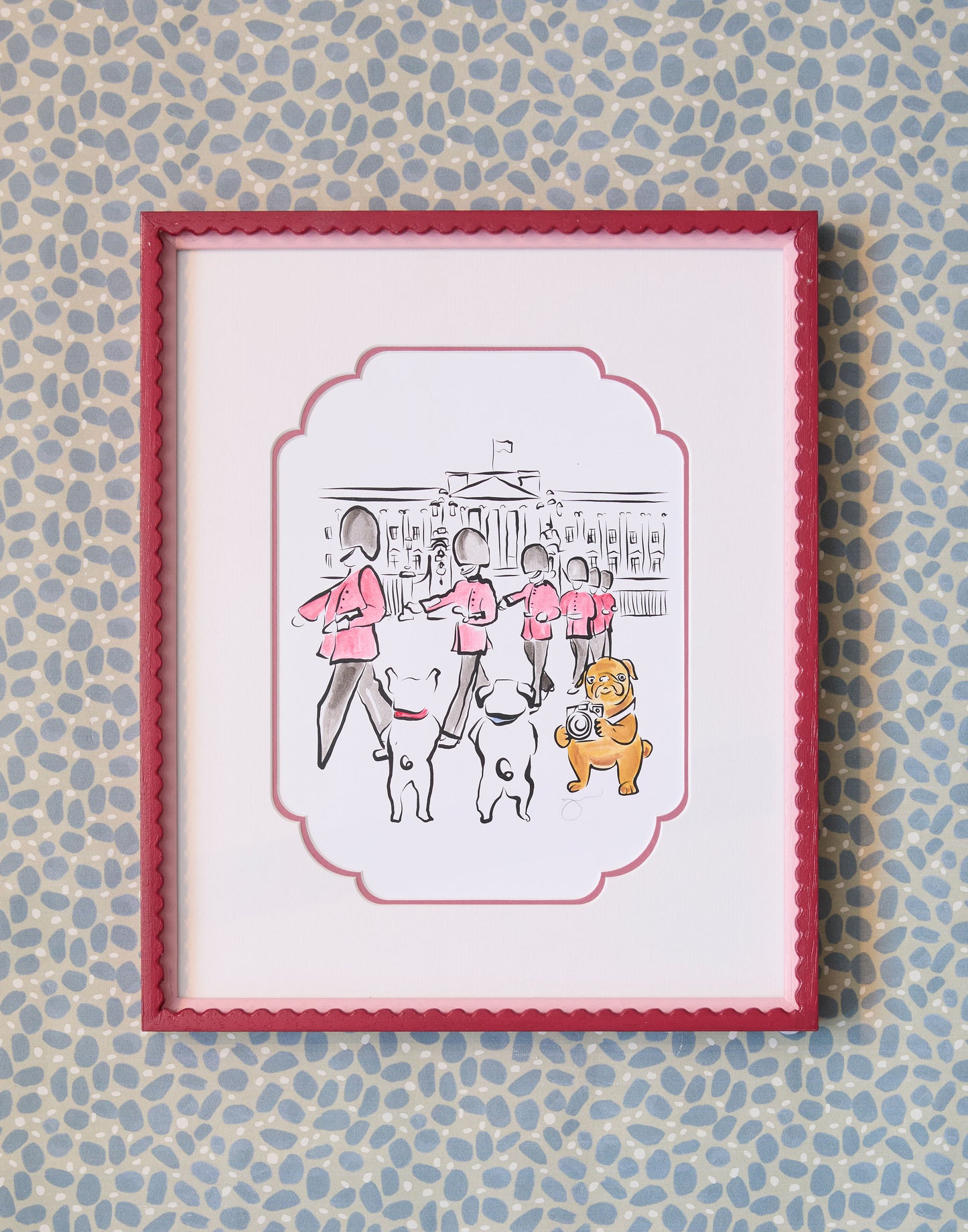 A Set of Six Limited Edition Prints of Pug in London by John Loecke