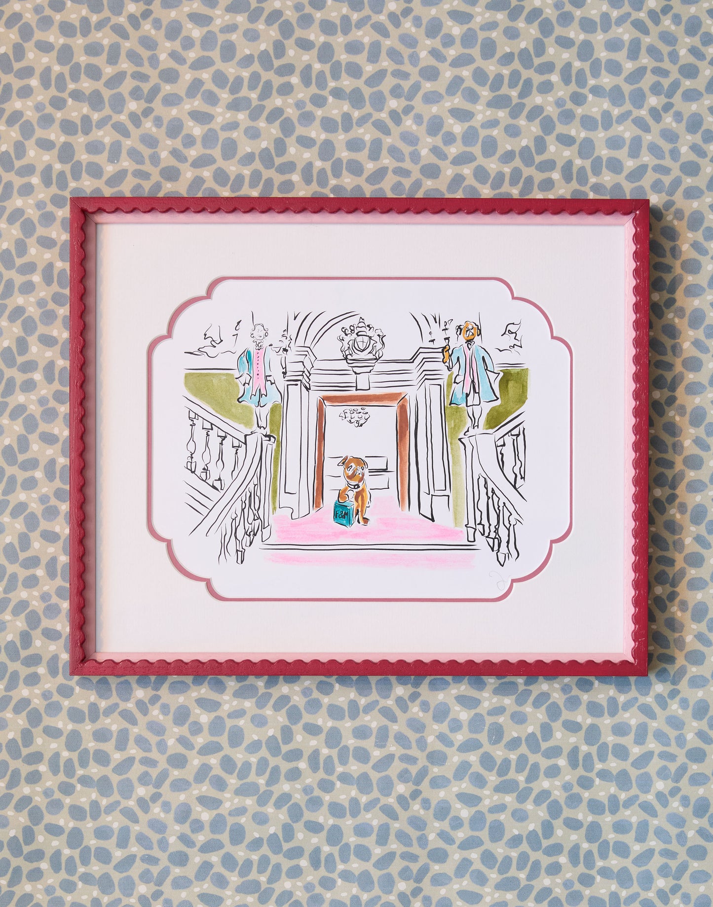 A Set of Six Limited Edition Prints of Pug in London by John Loecke