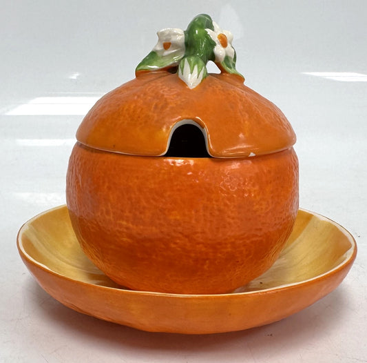 An Early 20th Century Marmalade Pot and Saucer by Minton Pottery