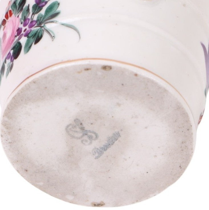 A Set of Ten Miniature Porcelain Flower Arrangements in Hand-Painted Flower Pots