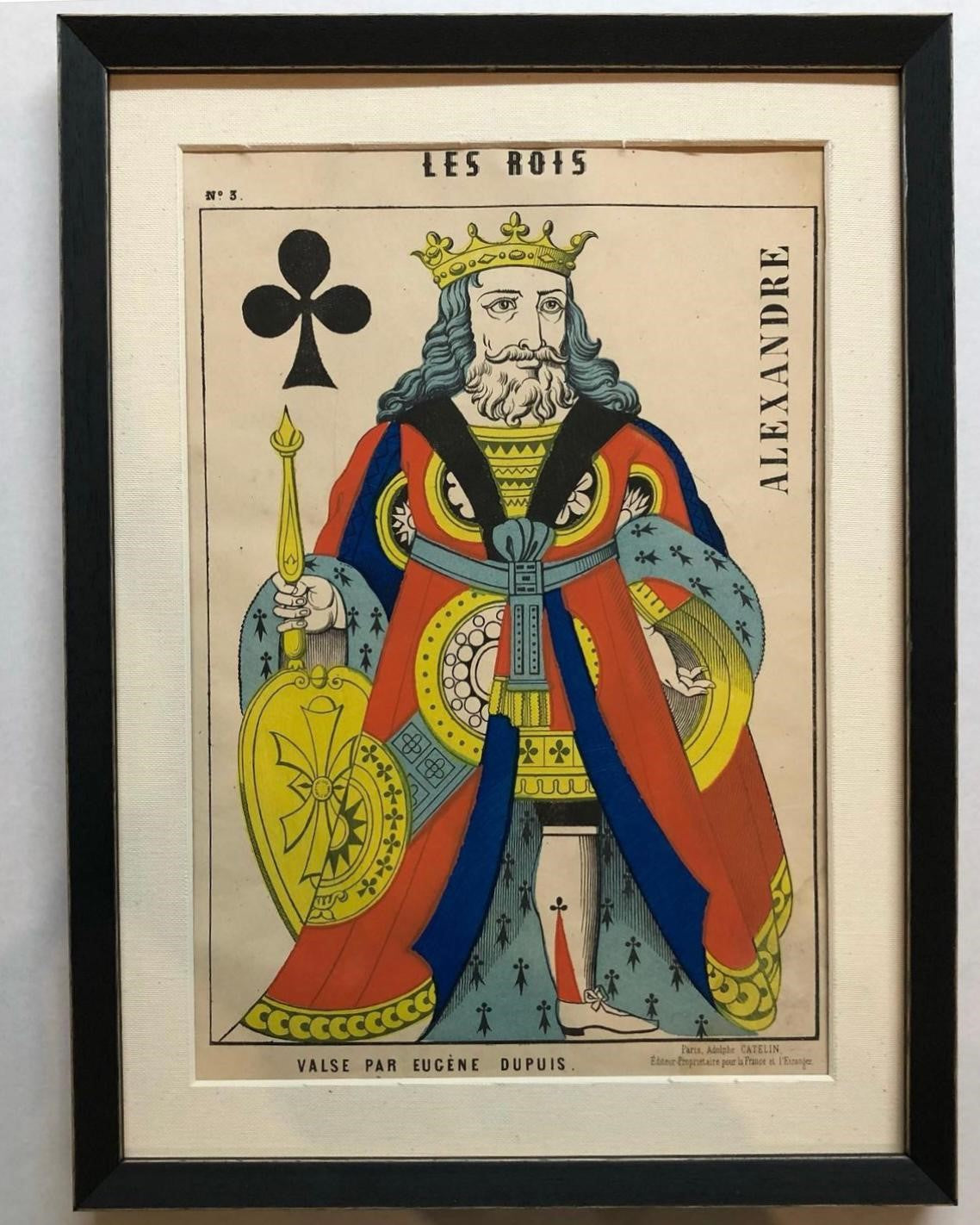 A Rare Set of Twelve Hand-Coloured Antique French Playing Cards