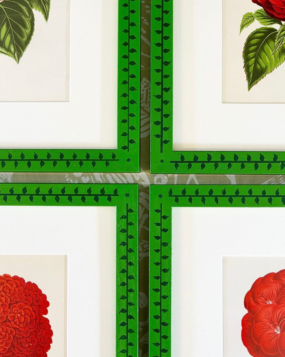 A Set of Six Colour 19th Century Chromolithographs of Garden Flowers