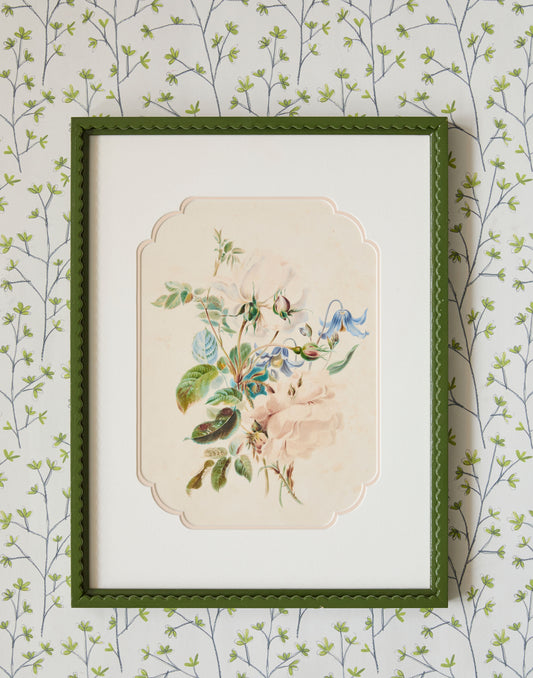 A Pair of English 19th Century Watercolours of Roses and Wildflowers