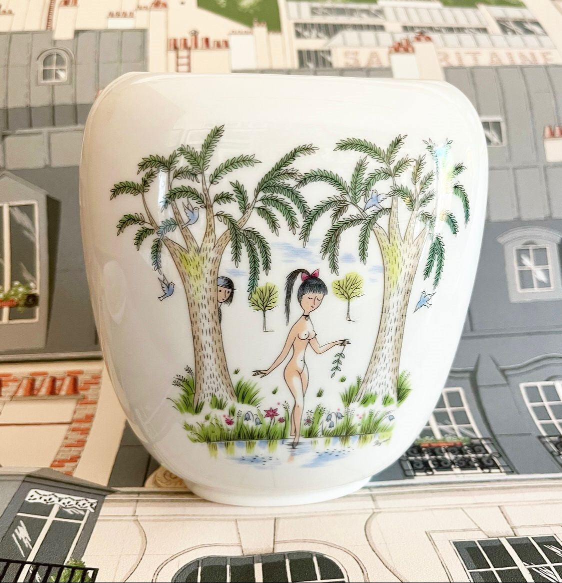A Collection of Ten Vintage Pieces of Rosenthal Porcelain Decorated with Scenes of Lovers by Raymond Peynet
