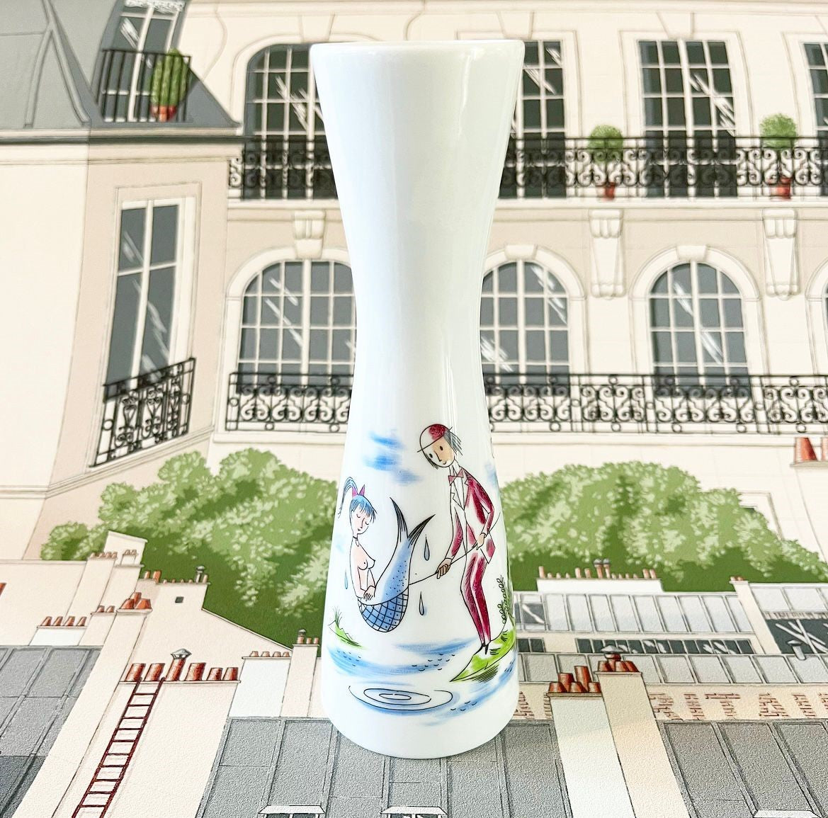 A Collection of Ten Vintage Pieces of Rosenthal Porcelain Decorated with Scenes of Lovers by Raymond Peynet