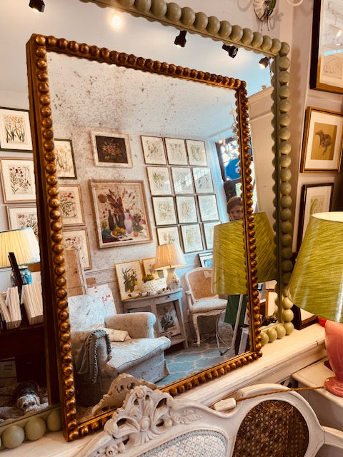 A Gold Bobble Frame Fitted with Antique-Effect Mirror