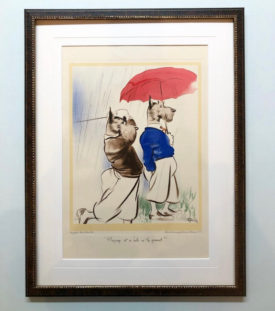 A Pair of Golf prints by Edmund Blampied
