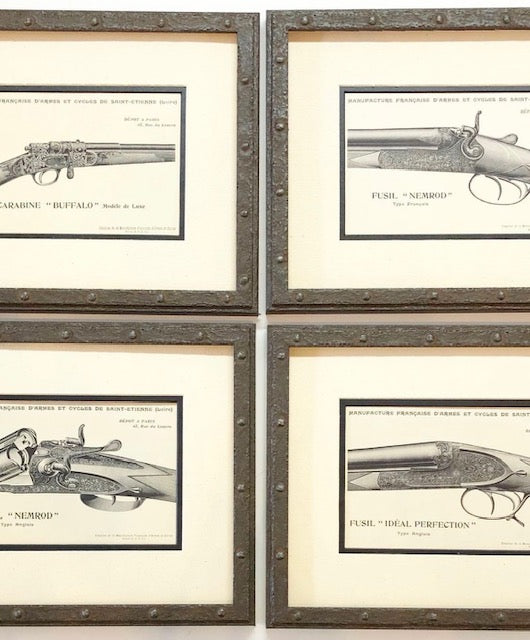 Set of Early 20th Century Gun Lithographs