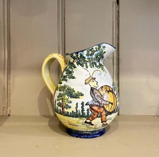 Hand-Painted Antique Ceramic Jug