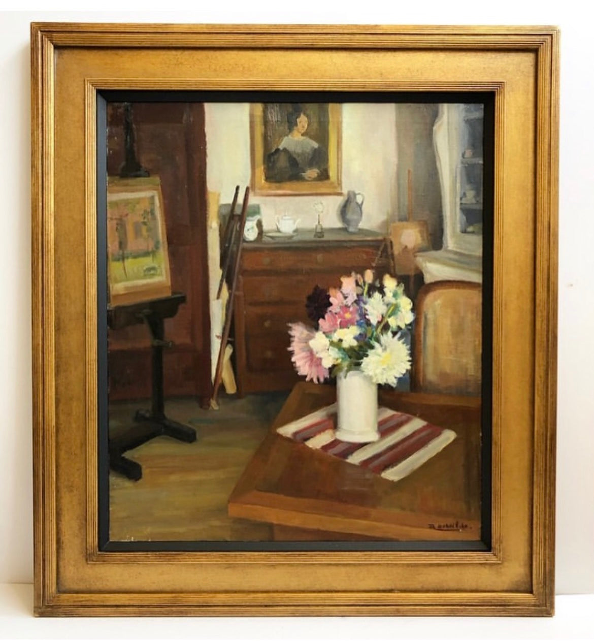 Mid 20th Century Interior Scene by D de Wilde