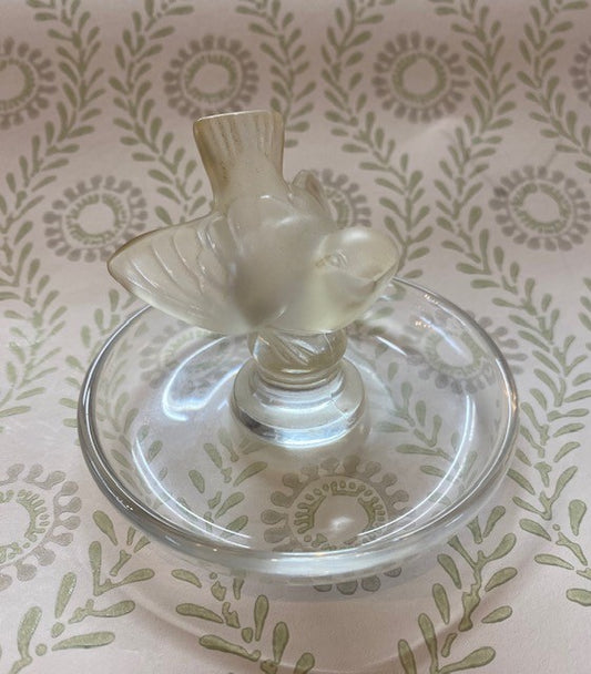 Lalique Opalescent Sparrow Ring Tray