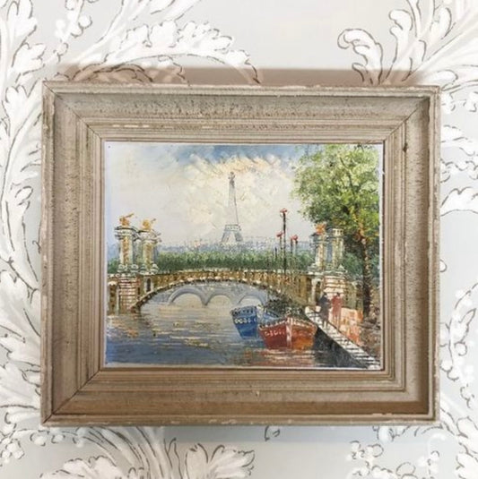 A Set of Three French Oil Paintings of Parisian Views