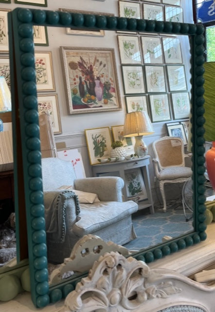 Small Teal Bobble Frame Mirror