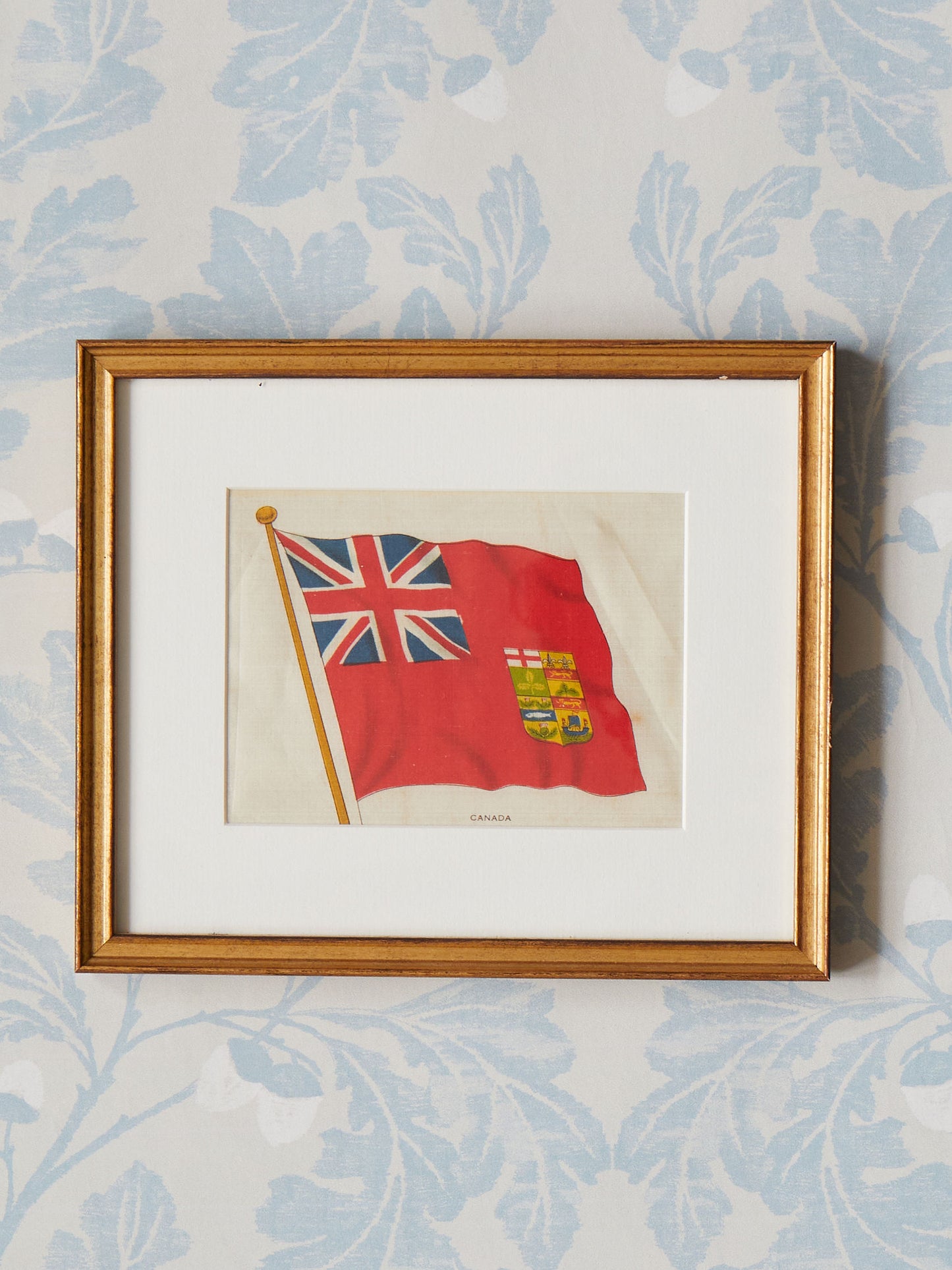 An Early 20th Century Handpainted Silk Flag of Canada