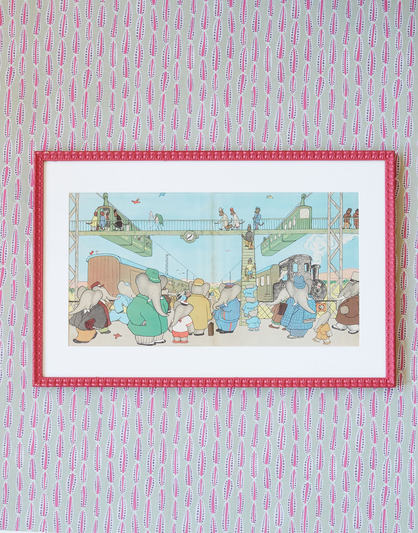 A Set of Four Lithographs From Babar's Travels by Jean de Brunhoff circa 1940s