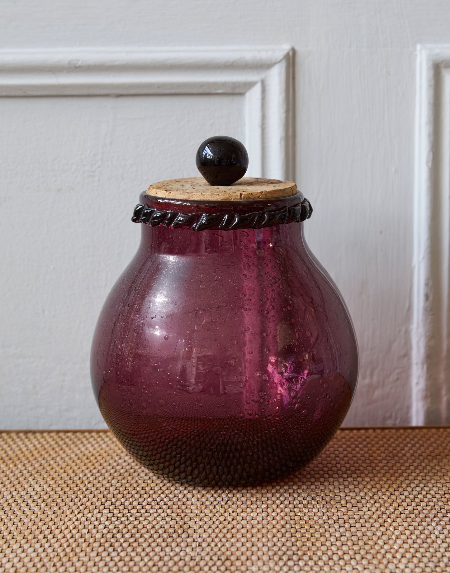 A Collection of Six Vintage Hand-Blown Glass in Amethyst by La Verrerie de Biot
