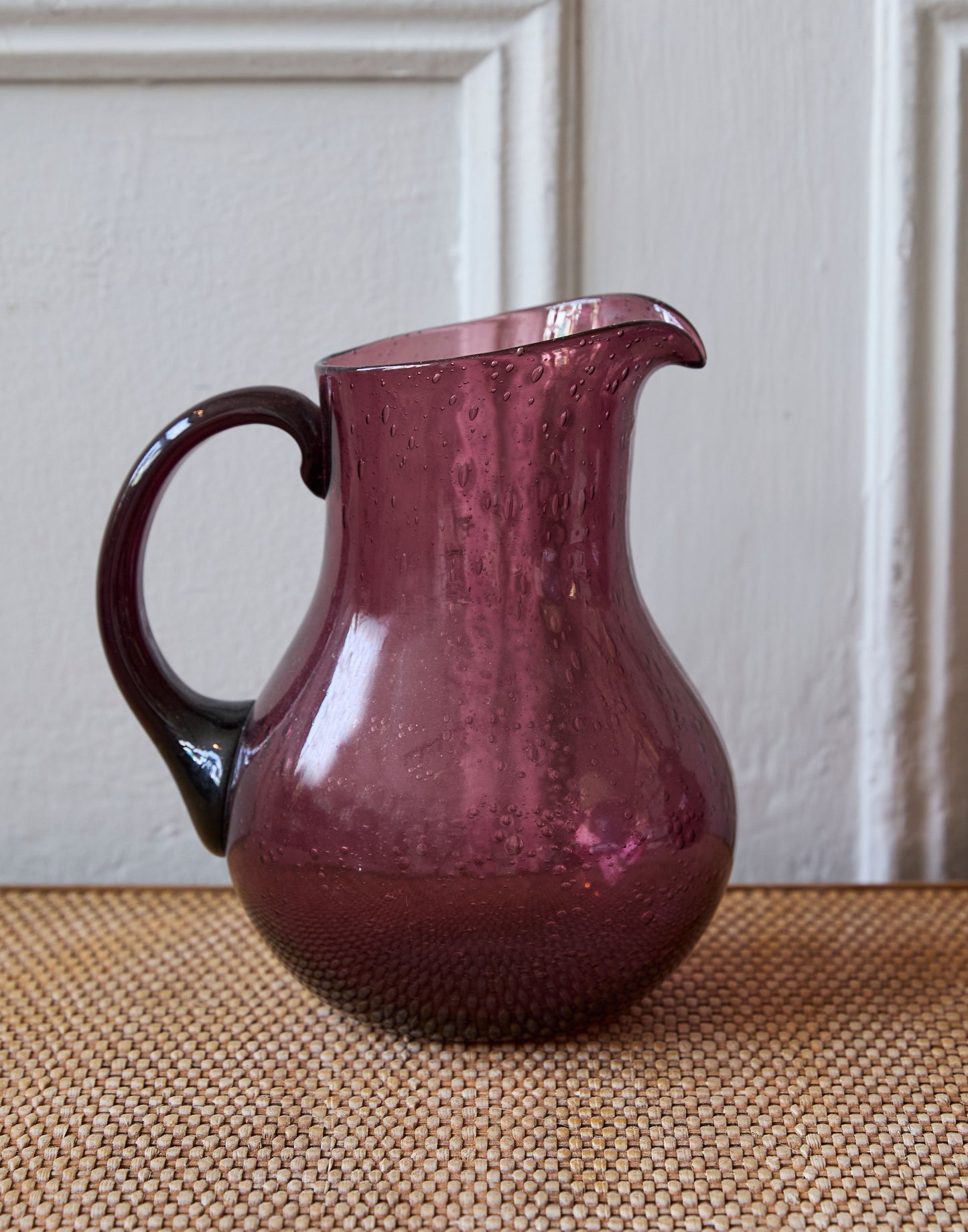 A Collection of Six Vintage Hand-Blown Glass in Amethyst by La Verrerie de Biot