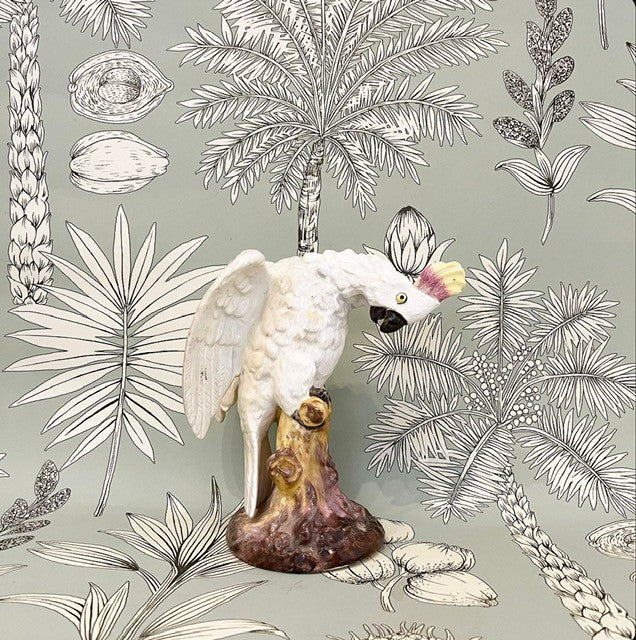 A Late 19th Century Porcelain Cockatoo on a Tree Stump by Seitzendorf