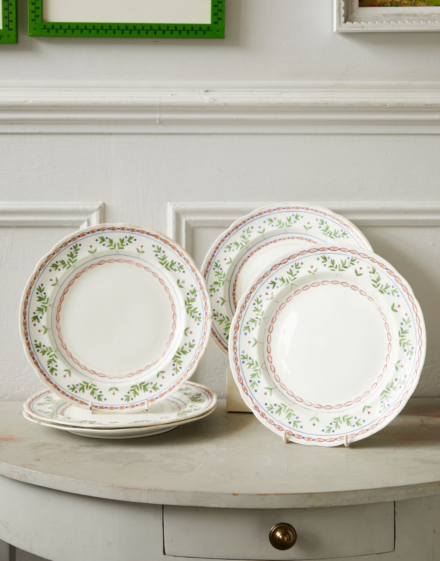 A Set of Three 19th Century Copeland & Garrett Porcelain Platters, A Fluted Bowl and Five Plates