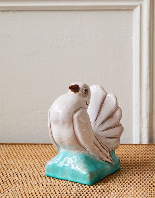 A French Glazed Pottery Figure of a Dove