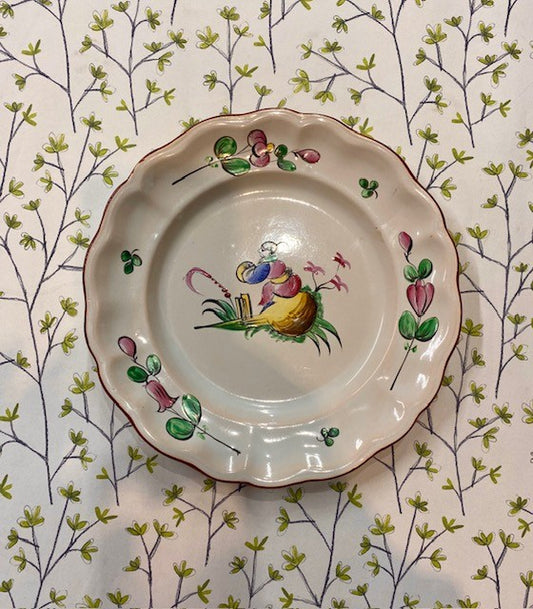 A Set of Four Late 18th/Early 19th Century French Faience Chinoiserie Plates