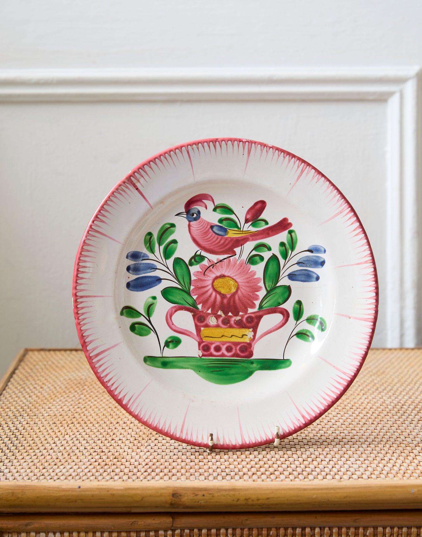 A Collection of Eleven 19th Century French Faience Plates Decorated with Flowers and Birds