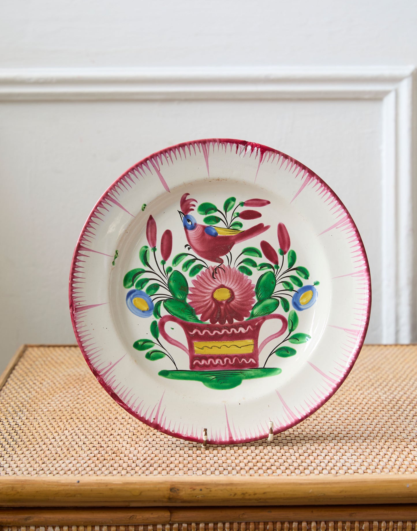 A Collection of Eleven 19th Century French Faience Plates Decorated with Flowers and Birds