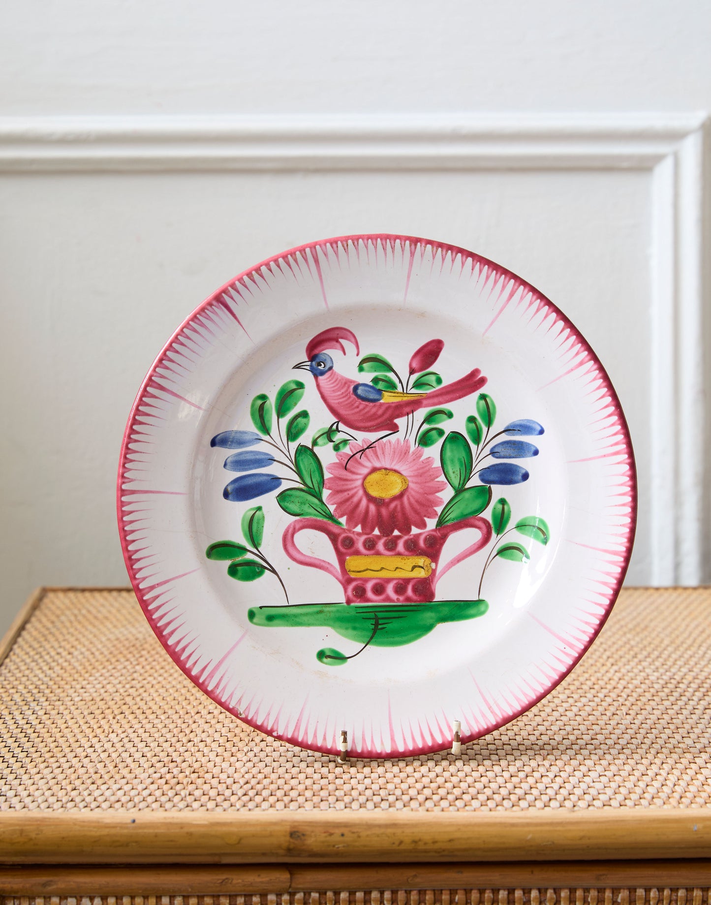 A Collection of Eleven 19th Century French Faience Plates Decorated with Flowers and Birds