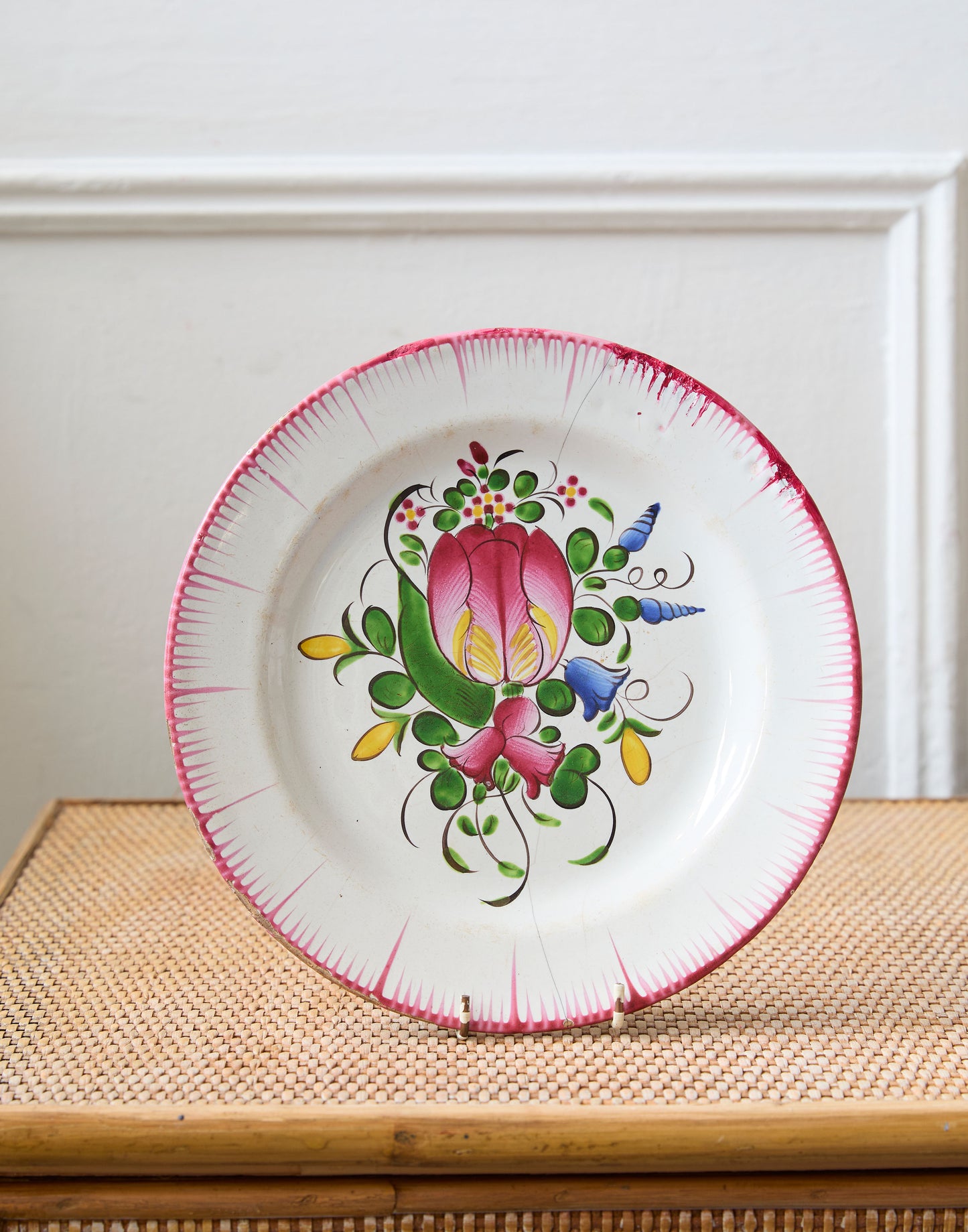 A Collection of Eleven 19th Century French Faience Plates Decorated with Flowers and Birds