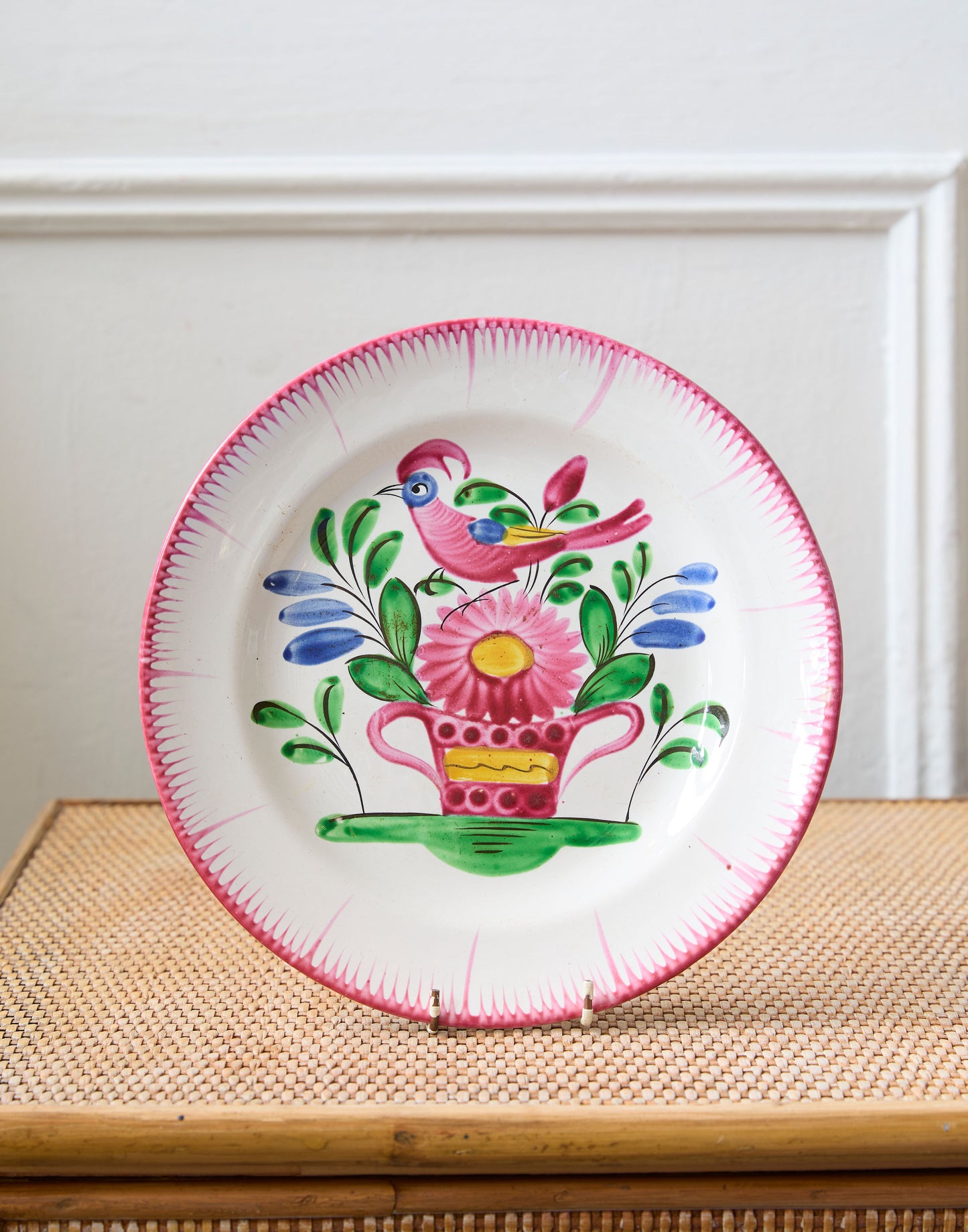 A Collection of Eleven 19th Century French Faience Plates Decorated with Flowers and Birds
