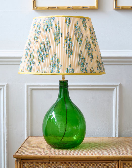 A Vintage Bottle Green Glass Carboy Table Lamp with Imogen Pope Lampshade