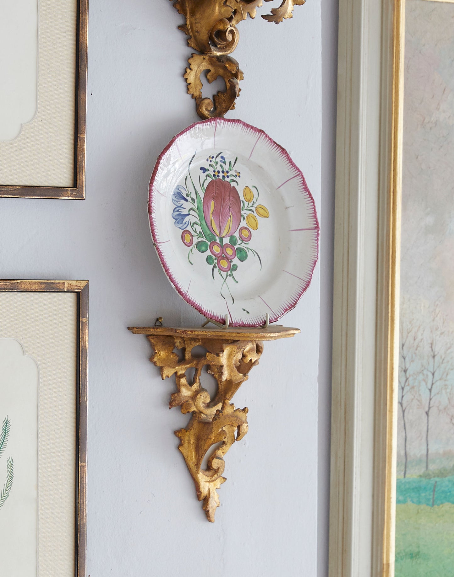 A Group of Nine 20th Century Italian Carved and Giltwood Wall Plinths