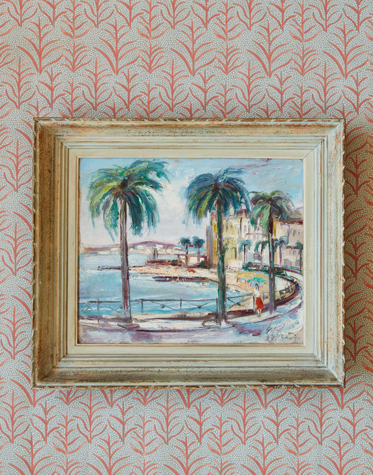 A Mid 20th Century Oil on Canvas of the Riviera
