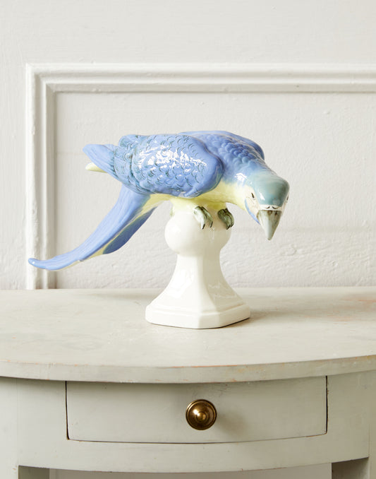 A Large Royal Dux Porcelain Figure of a Macaw Parrot