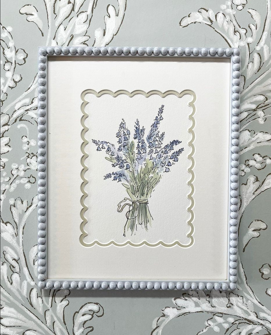 A Framed Watercolour of Bluebells by Molly Lumsden