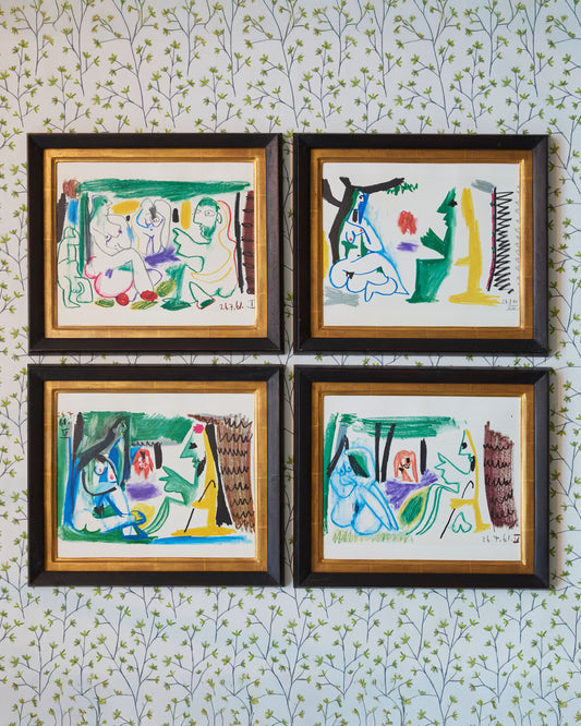 A Set of Four Lithographs in Crayon on Transfer Paper from Pablo Picasso's 'Les Déjeuners' printed and published by Cercle D'Art in 1962