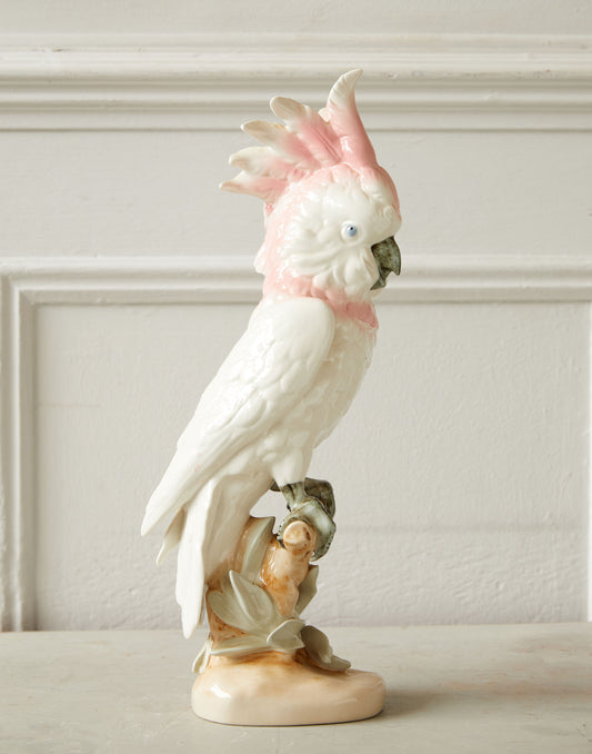 A Mid 20th Century Royal Dux Porcelain Figure of a Cockatoo