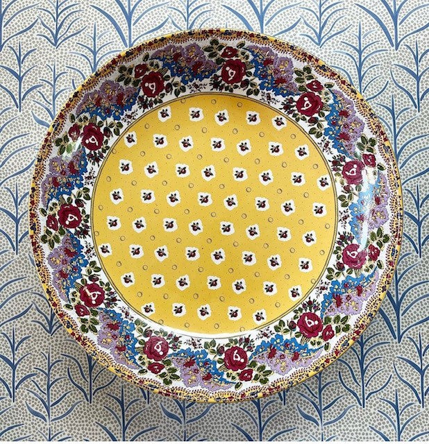 A Large Vintage French Provencal Faience Bowl by Solafrance for Souleido