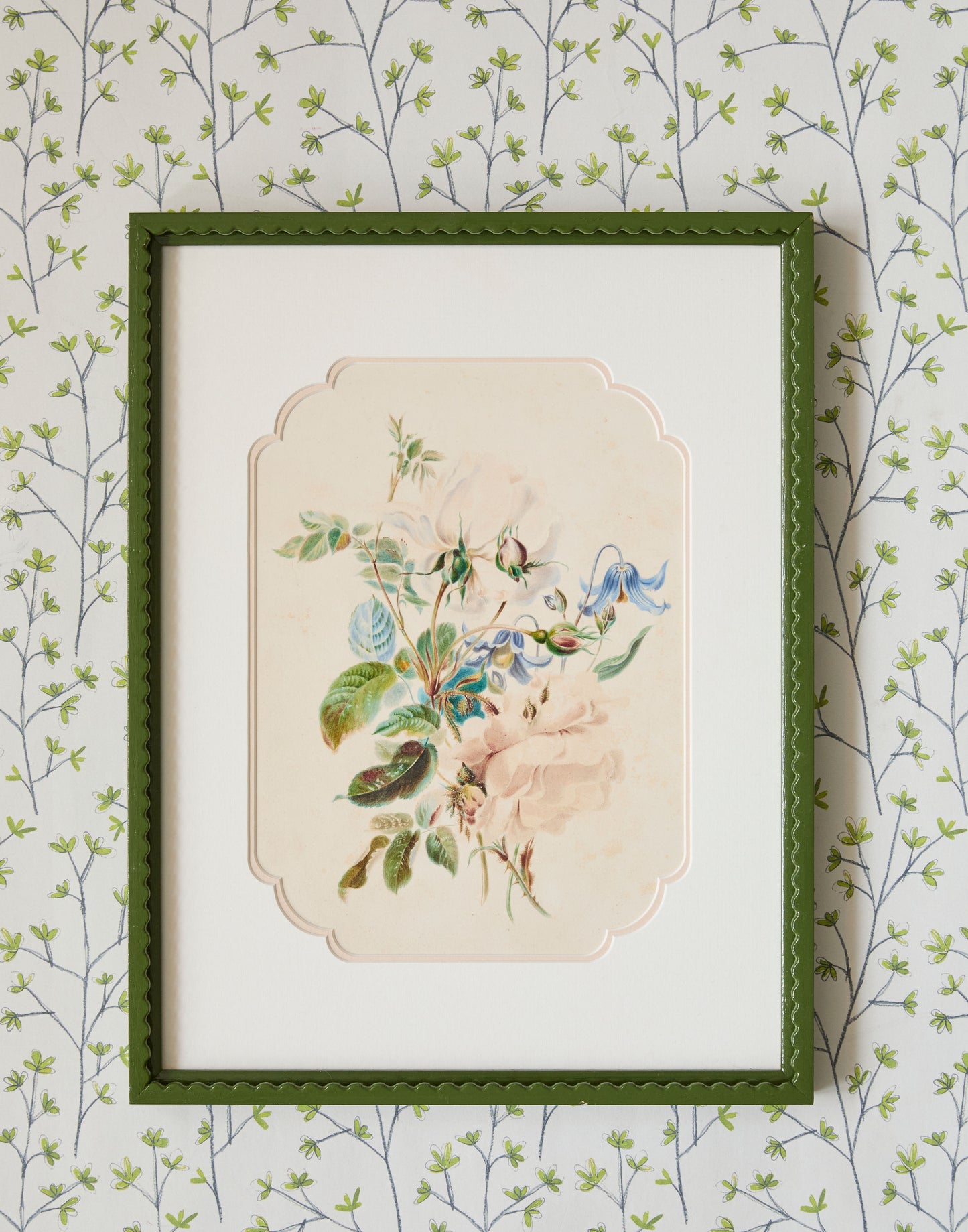 A Pair of English 19th Century Watercolours of Roses and Wildflowers