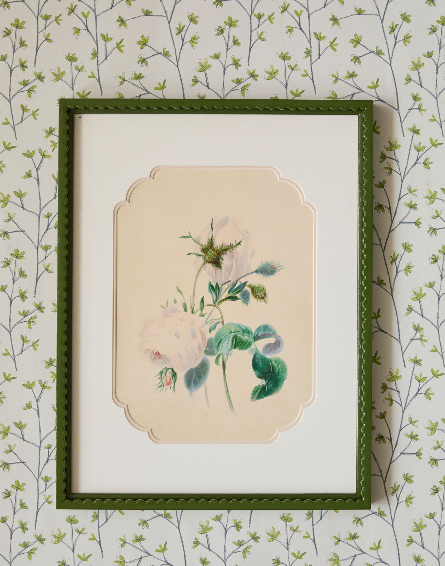 A Pair of English 19th Century Watercolours of Roses and Wildflowers