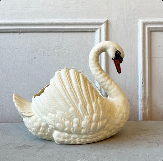 A Mid 20th Century English Ceramic Swan Jardinere