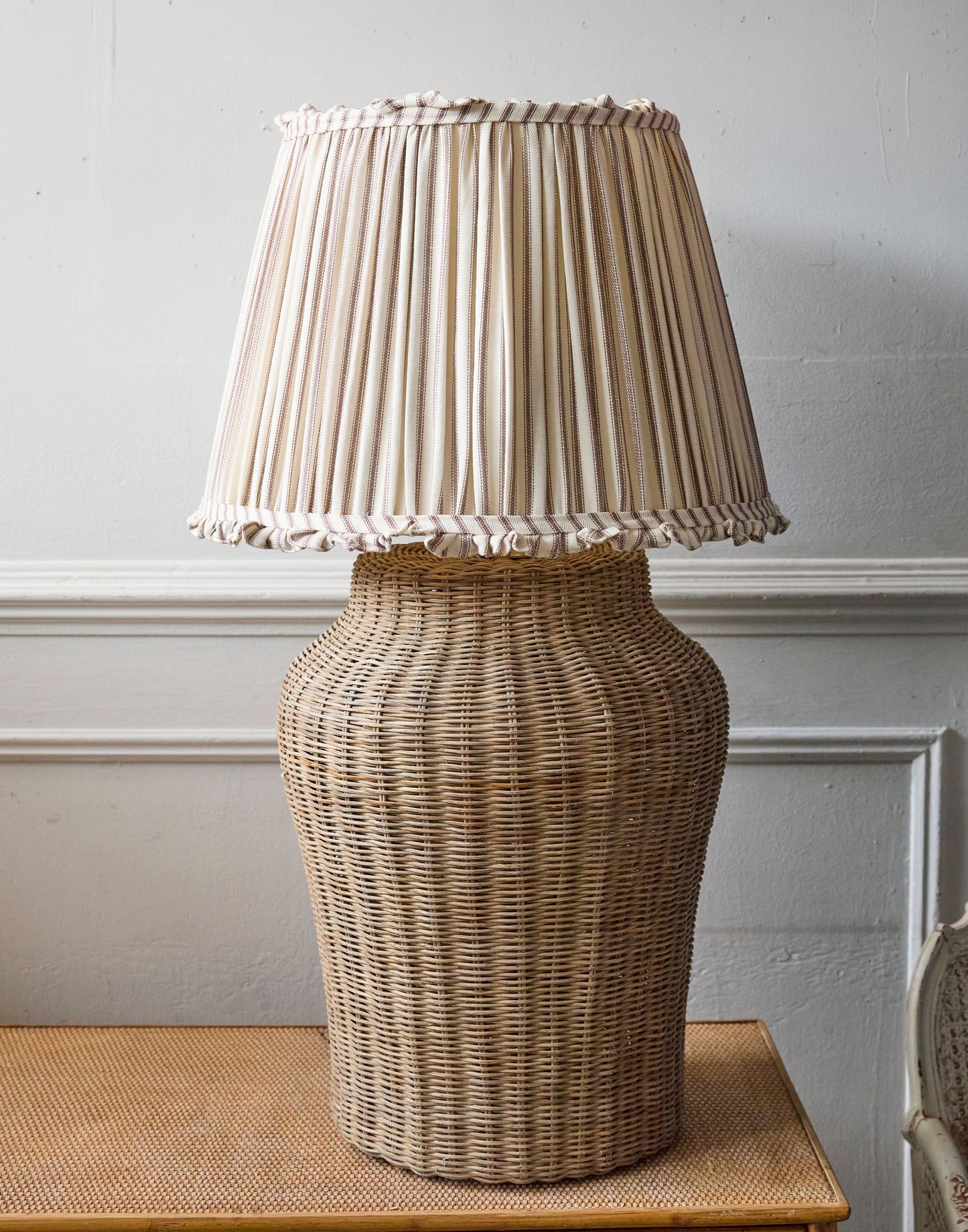 A Very Large Wicker Table Lamp