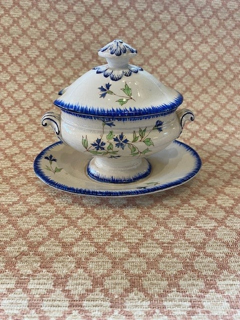 A Rare Ironstone Ware Mid 19th century French Tureen Sauce Pot by Creil & Montereau