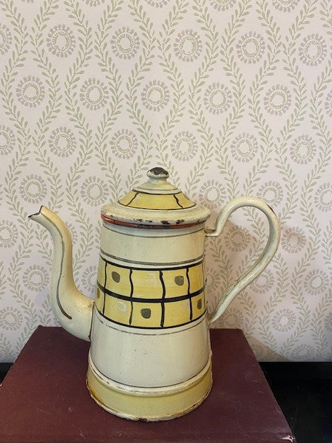 A Vintage Decorative French Enamel Coffee Pot