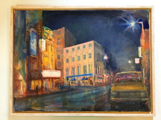 A 20th Century Painting of the Fulham Road at Night